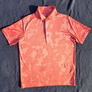 Deolax Men's Patterned Coral Polo Golf Shirt Size Medium